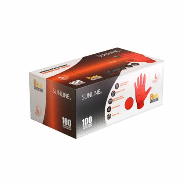 Orange 8-Mil Nitrile Gloves