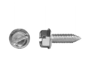 F1046CS M6 (1.00) x 20 Slotted Zinc Hex Washer Head Screw